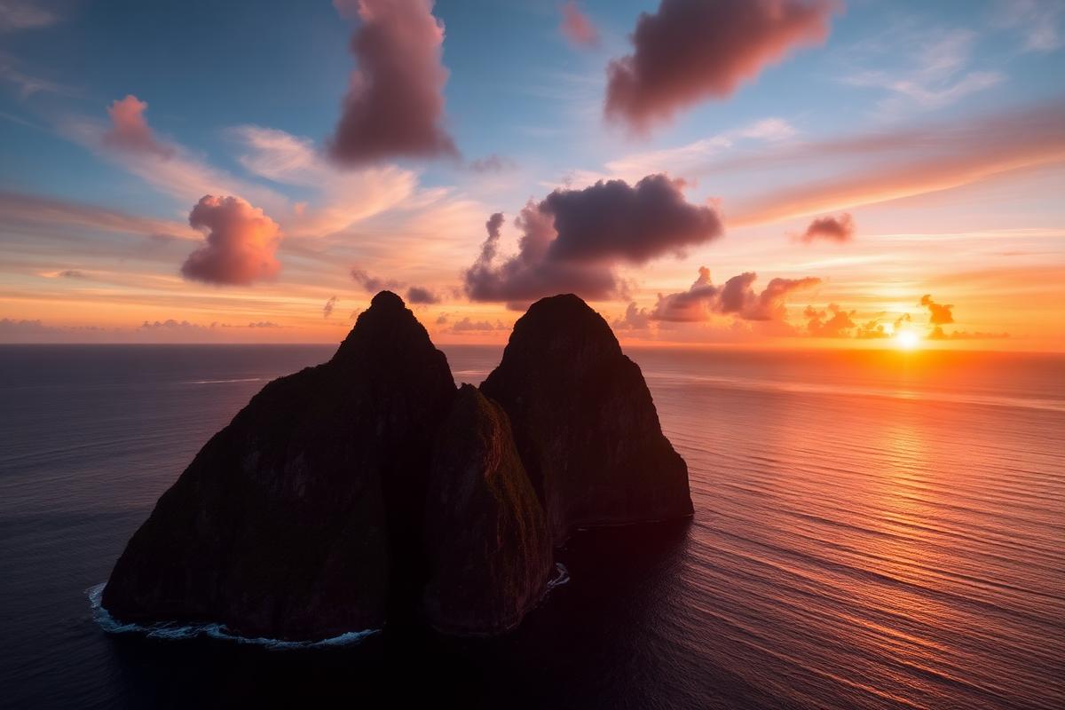 Morro Dois Irmãos ao pôr do sol